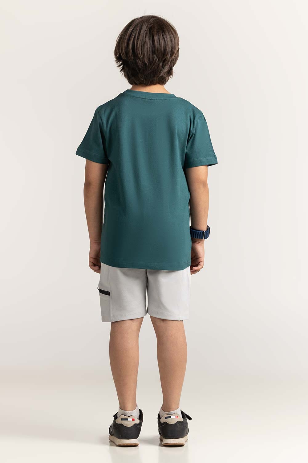 Green Junior Boy Knit Printed Tee JB-TS-SS24-025
