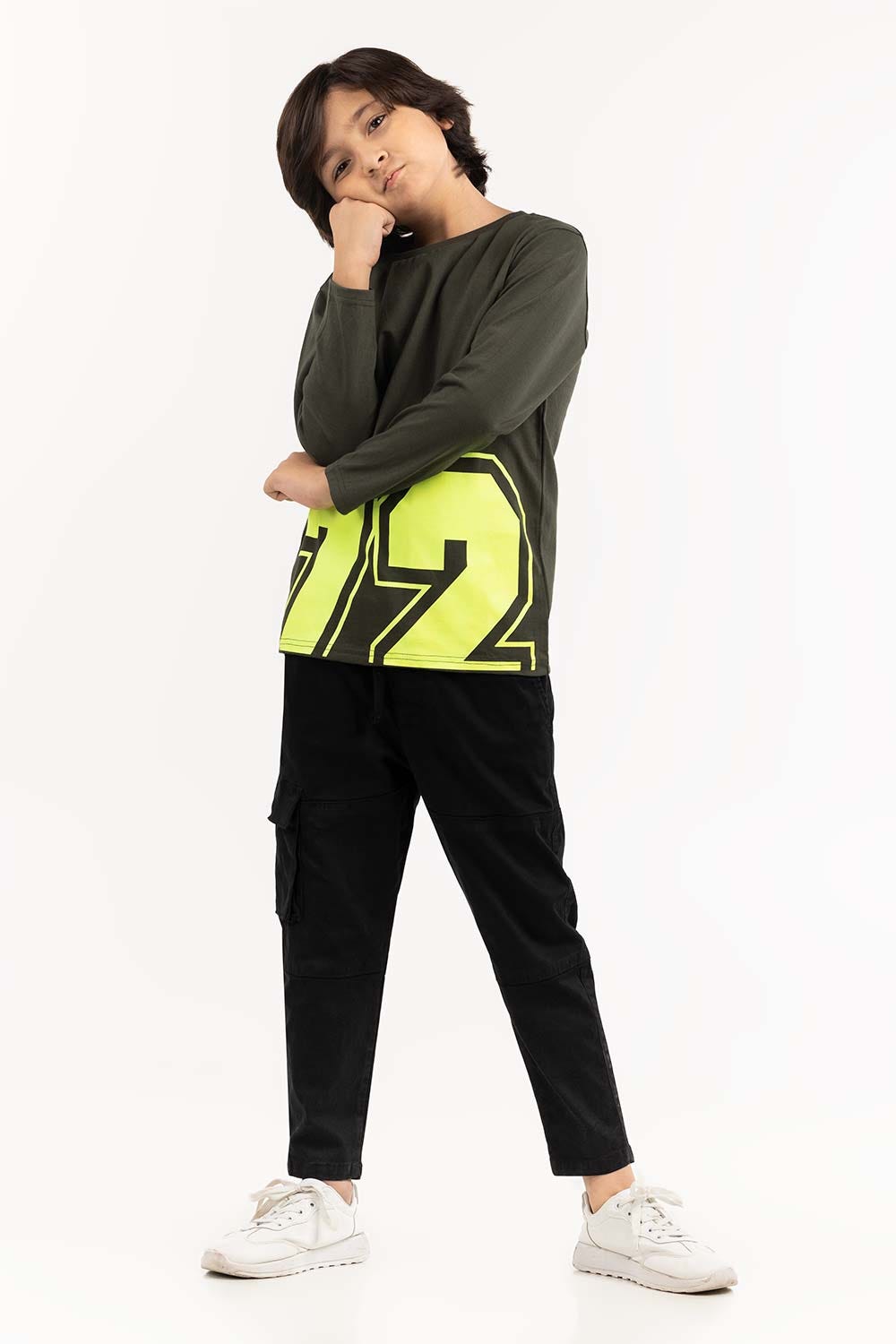 Junior Boy Green T-Shirt 224-313-015