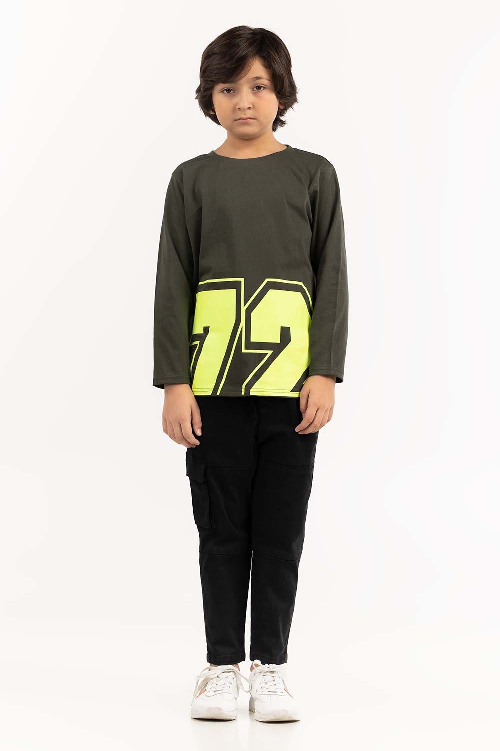 Junior Boy Green T-Shirt 224-313-015