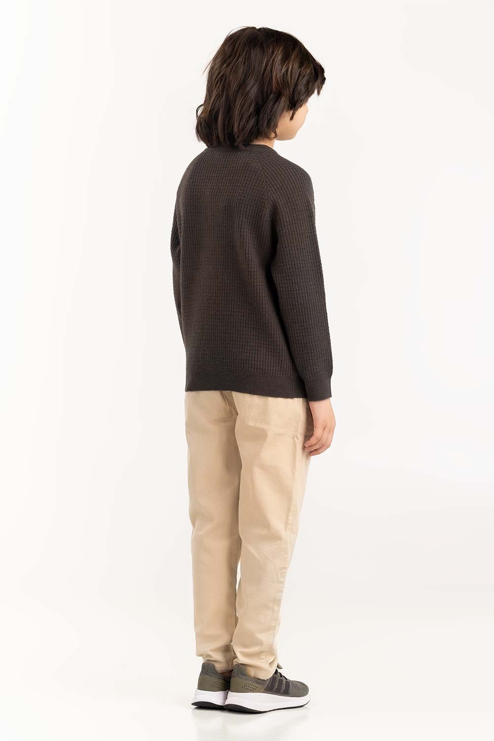 Junior Boy Green Knit Sweater 224-311-010