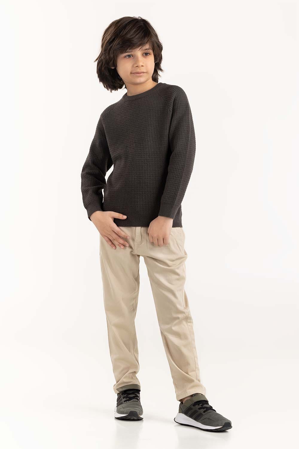 Junior Boy Green Knit Sweater 224-311-010