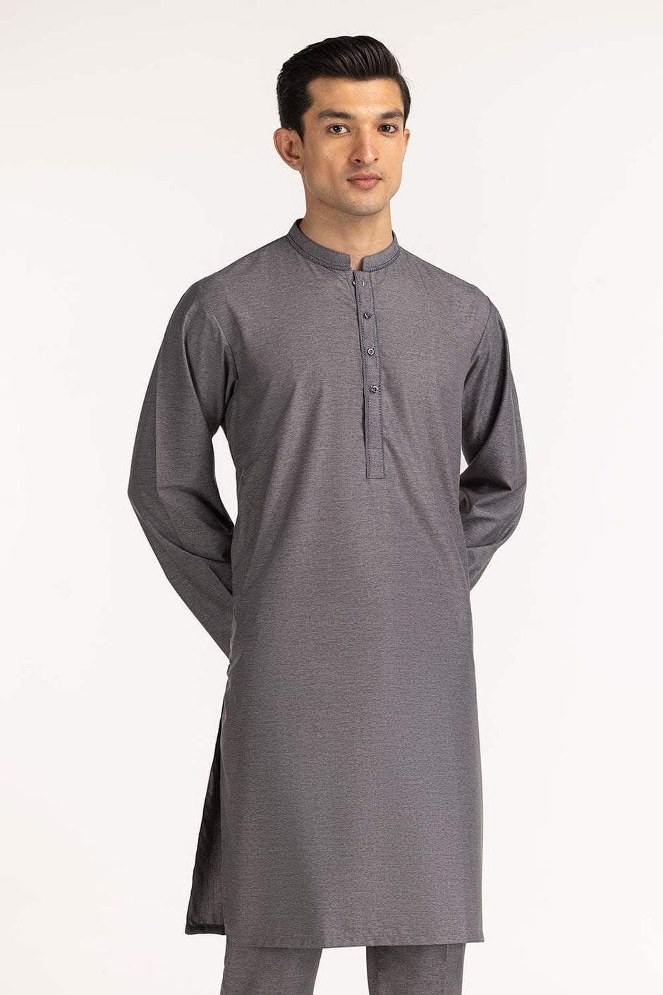 Grey Embroidered Kurta