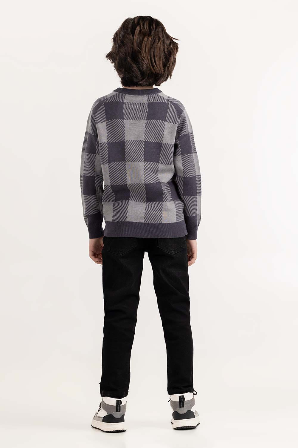 Junior Boy Grey Knit Sweater 224-311-002