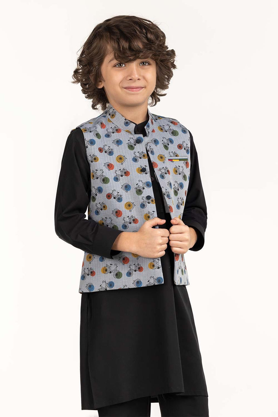 Grey Stylized Waist Coat KWC-PD23-006
