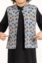 Grey Stylized Waist Coat KWC-PD23-006