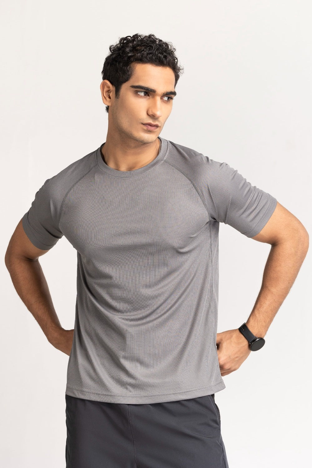 Grey Textured Tee AW-TS24-014