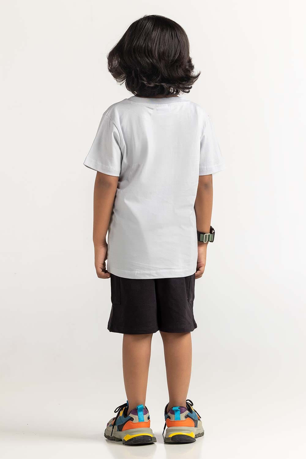 Grey Toddler Boy Knit Printed Tee TB-TS-SS24-012