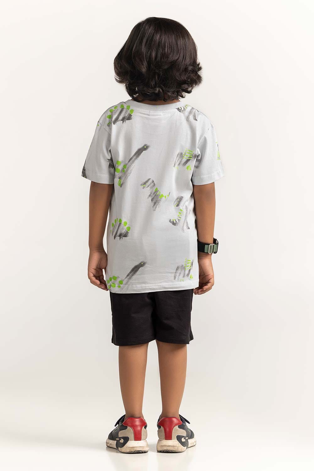 Grey Toddler Boy Knit Printed Tee TB-TS-SS24-044