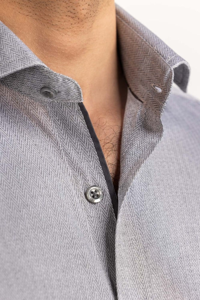 Grey Yarn Dyed Formal Shirt MN-FS-YD24-055