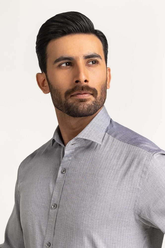 Grey Yarn Dyed Formal Shirt MN-FS-YD24-055