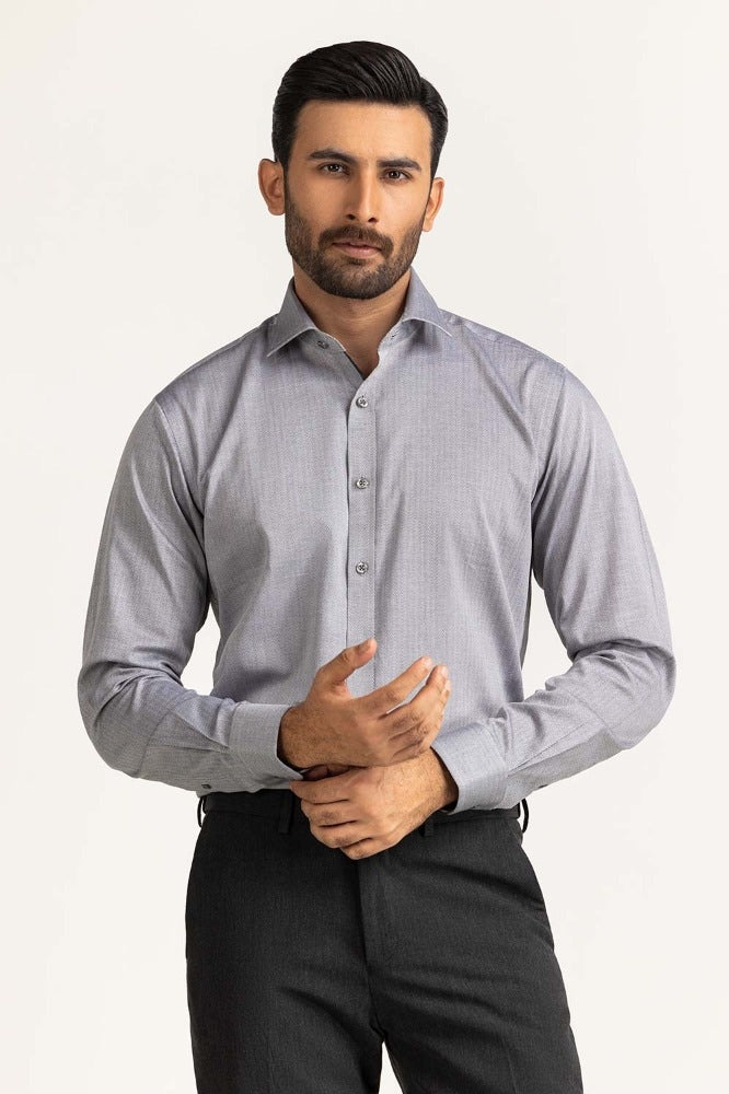 Grey Yarn Dyed Formal Shirt MN-FS-YD24-055