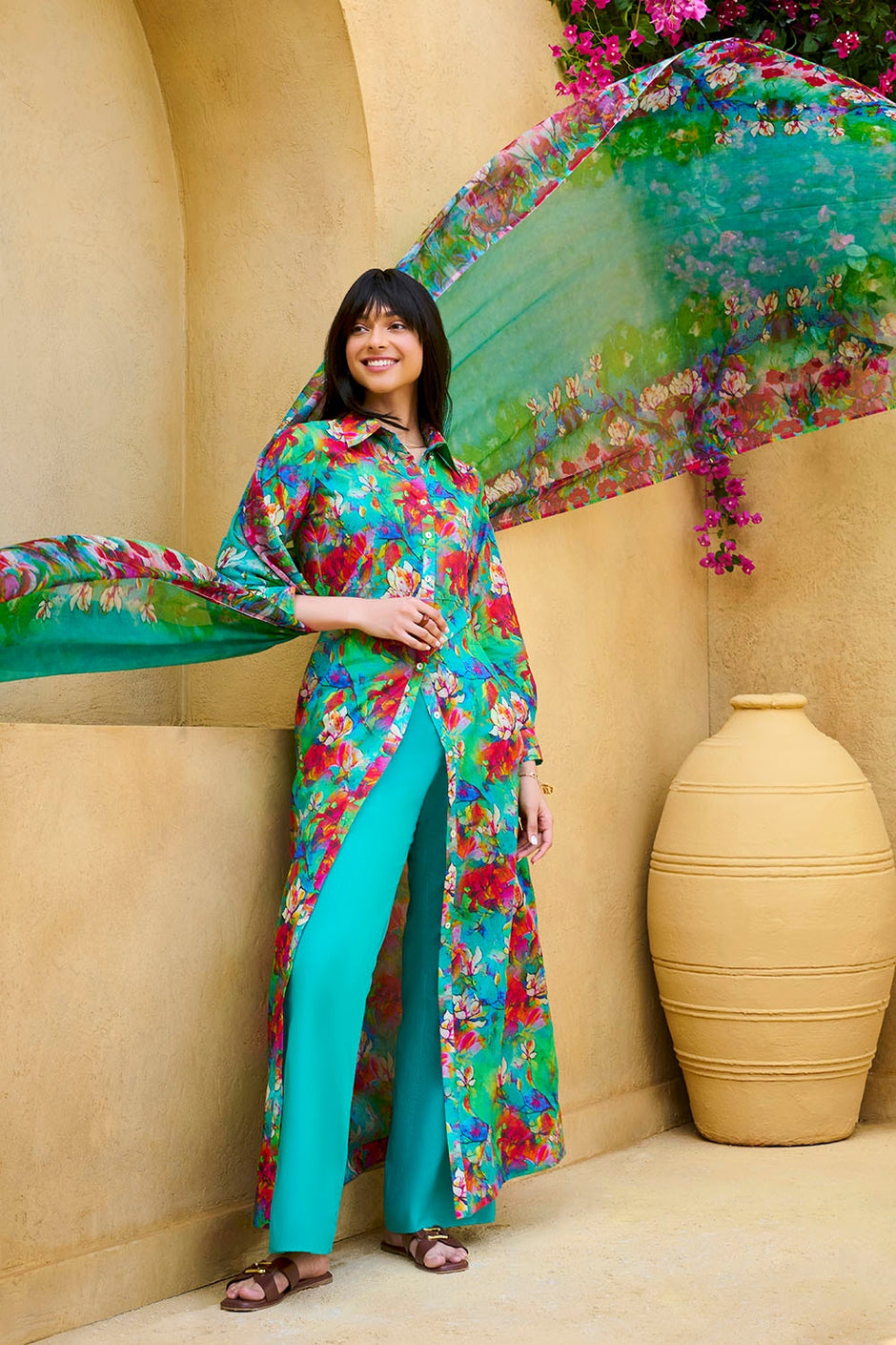 3 Piece Unstitched Printed Lawn Suit with Printed Pure Silk Chiffon Dupatta