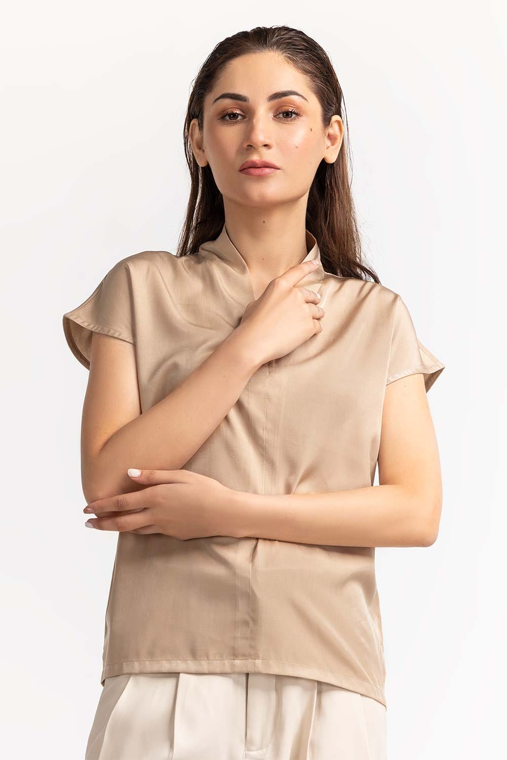 High Neck Beige Top WM-CS-SS24-021
