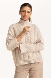 High Neck Cable Sweater WM-SWT-WS24-073