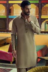 Light Beige President Latha Unstitched Fabric