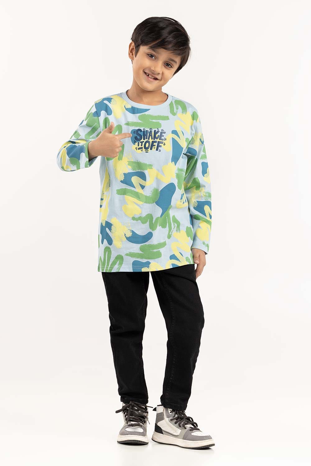 Junior Boy Ice Blue Round Neck T-Shirt 224 -313-021