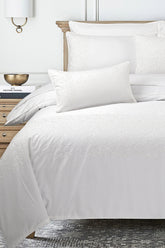 Ice White T-400 Embroidered Quilt Cover Set