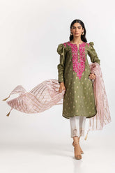 Dyed Jacquard Embroidered Shirt IPS-24-101 1 Piece