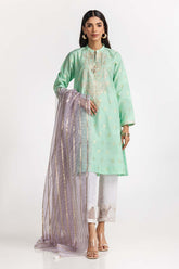 Dyed Jacquard Embroidered Shirt IPS-24-102 1 Piece