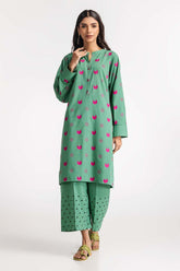 Dyed Pinkwish Screen Printed Shirt With Trouser IPS-24-110