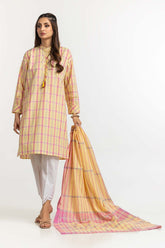 Dyed Cotton Yarn Dyed Embelished Shirt With Dupatta IPS-24-147