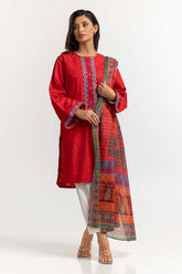 Dyed Dobby Embroidered Shirt And Dupatta IPS-24-150