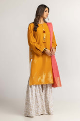 Dyed Jacquard Embroidered Shirt With Dupatta IPS-24-83