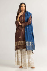 Dyed Jacquard Embellished Shirt With Dupatta IPS-24-86