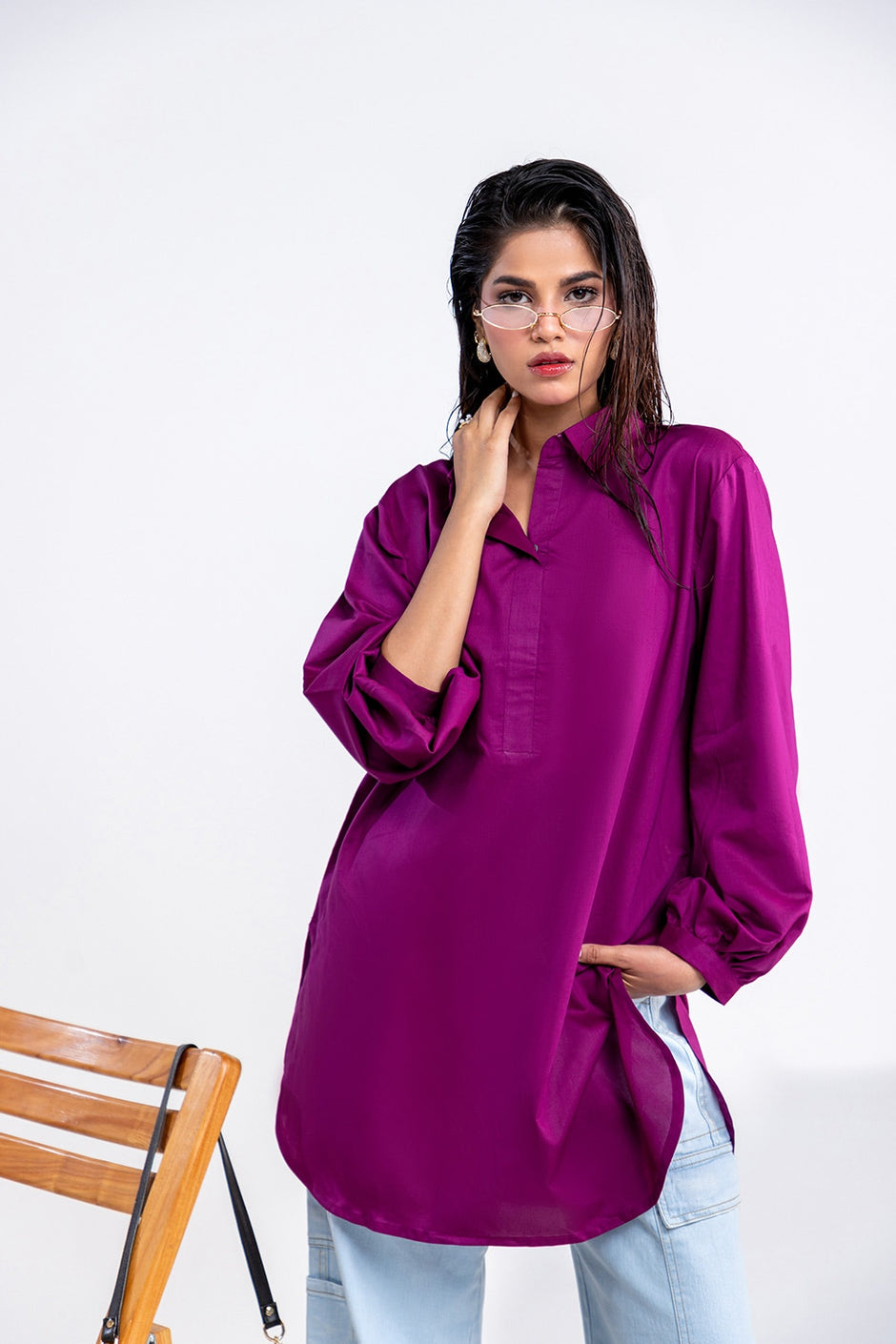 Cotton Viscose Dyed Tunic
