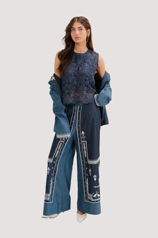 Polyester Dyed Net Top IPS-44138