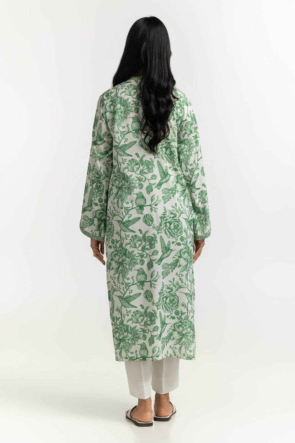 poly-cambric Printed with Embroidered Shirt