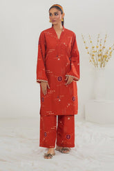 Poly Raw Slub Printed Co-Ord Set IPST-44128