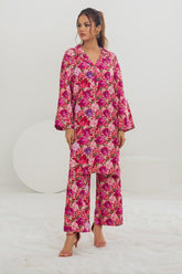 Poly Raw Slub Printed Co-Ord Set IPST-44136