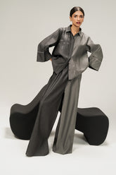 Denim Embellished Button Down Shirt IPST-44201-S