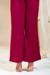 Velvet Embroidered Front Open Shirt With Inner And Dyed Trouser IPST-44218