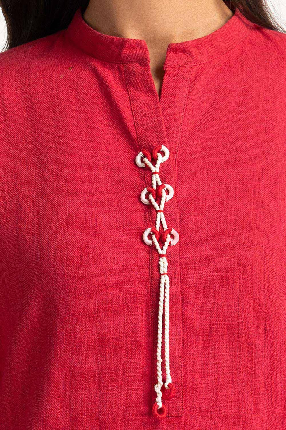 Two-Tone Herringbone Embroidered Shirt And Trouser