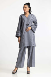Chambray Embroidered Shirt And Dyed Trouser IPST-44232