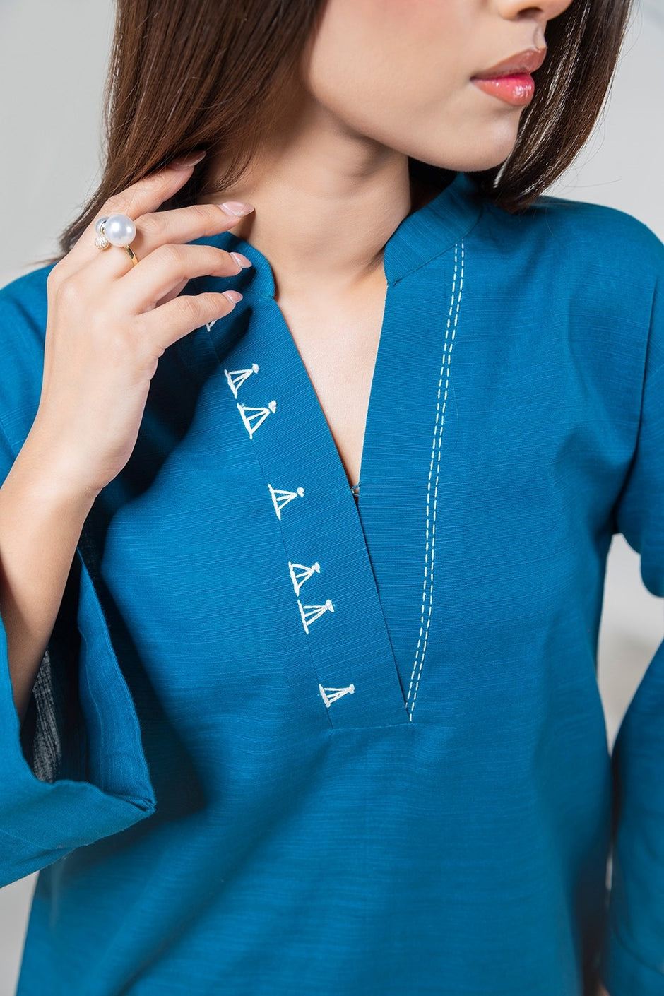 Khaddar Embellished Shirt And Trouser