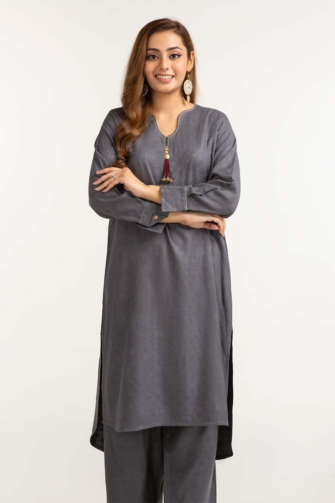 Dyed Self Jacquard Shirt With Trouser