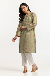 Lawn Gold Printed Shirt IUSTK-264