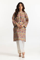Lawn Gold Printed Shirt IUSTK-284