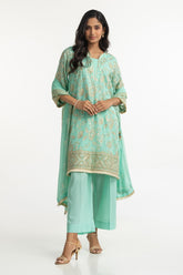 3 Piece Chiffon Embroidered Suit IUSTKSD-228