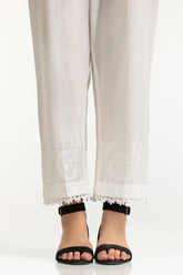 White Lawn Embroidered Trouser IUSTTR-42007