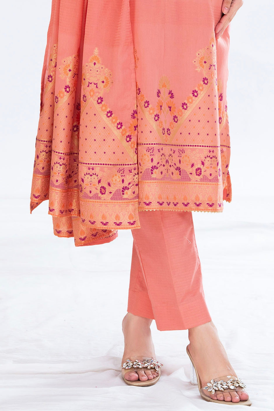 3 Piece Unstitched Jacquard Suit