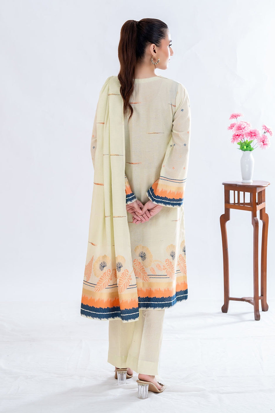 3 Piece Unstitched Jacquard Suit