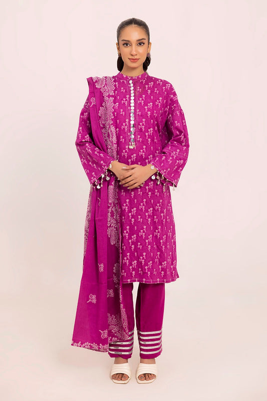 3 Piece Unstitched Jacquard Suit JD-42010