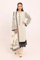 3 Piece Unstitched Embroidered Jacquard Suit with Jacquard Dupatta JD-42008