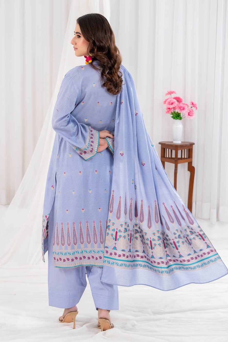 3 Piece Unstitched Jacquard Suit