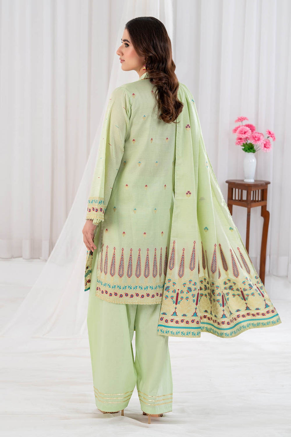 3 Piece Unstitched Jacquard Suit