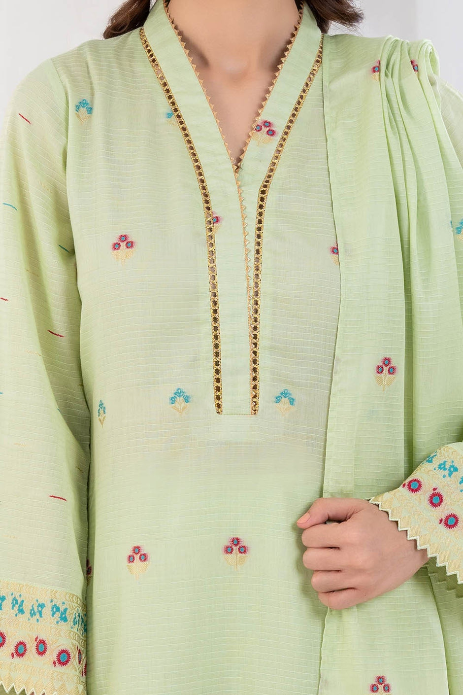 3 Piece Unstitched Jacquard Suit